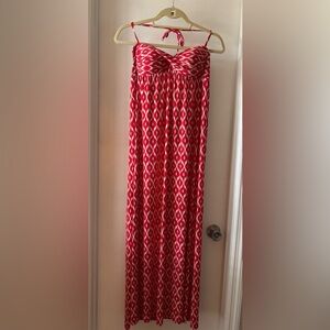 Robin Piccone Red and White Printed Maxi Dress